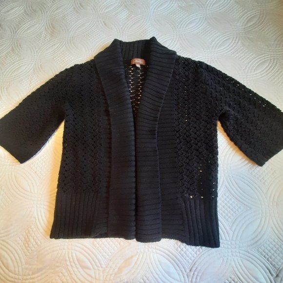 Jessica  sweater/shrug/bolero jacket. Black.  Short sleeve.size M. - Picture 2 of 16